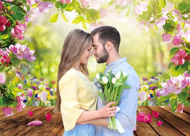 Detalle de AIIKES 7x5FT Spring Photography Backdrop – Spring Natural Scenery Flower Vinyl Cloth Banner (12-661)