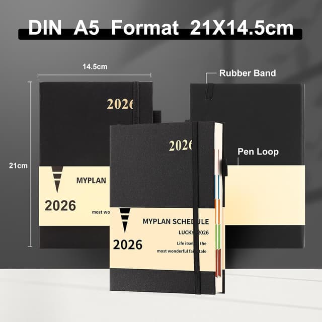 Thumbnail 6 de 2026 Donfulfip A5 diary with pen loop