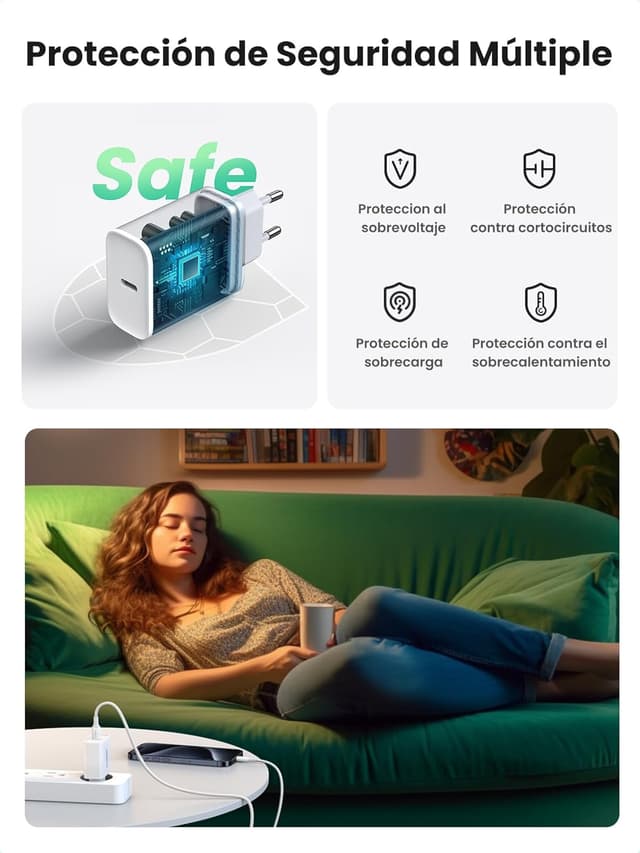 Detalle 2 de UGREEN Zapix 20W Cargador USB C