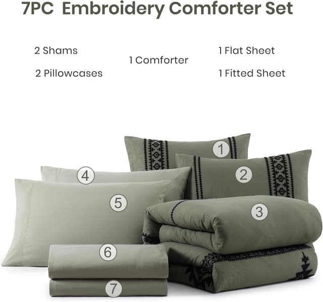Thumbnail 6 de MaiRêve Embroidery Comforter Set Queen 90x90