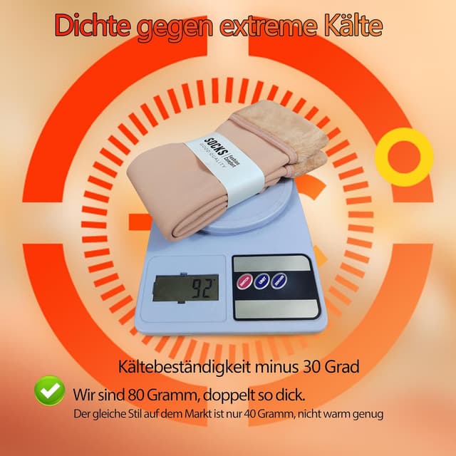 Detalle de Schneestrümpfe Set (4 Paar) mit Futter: warm im Winter, für Schuhgrößen 38–48