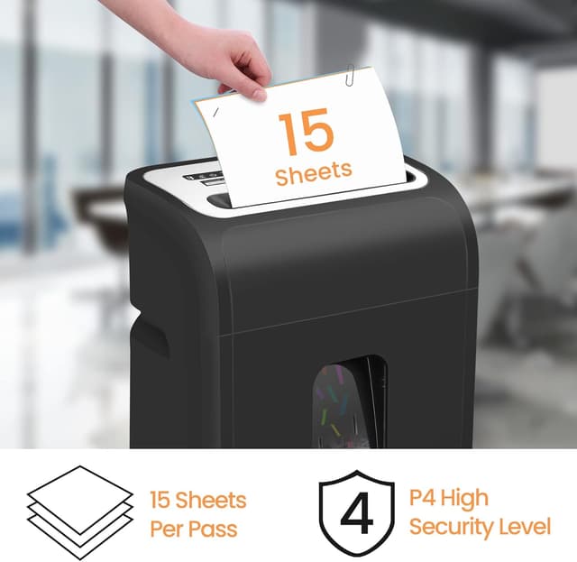 Detalle de 60-Minute 15-Sheet Cross-Cut Paper Shredder