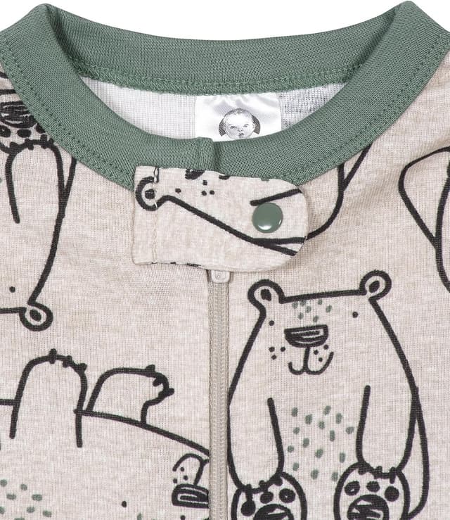 Detalle de Gerber Baby Jungen 2er-Set Füßlinge-Schlafanzüge mit Reißverschluss