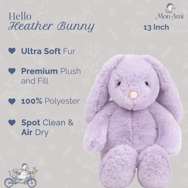 Detalle 2 de Mon Ami Heather Heather Bunny 13-Inch Lavender Rabbit Plush Toy
