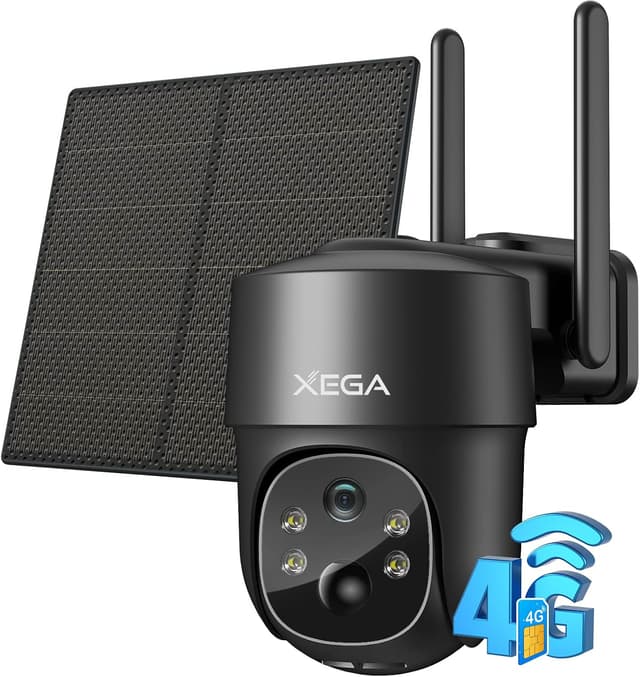 Detalle de Xega 4G LTE Solar Security Camera 2K