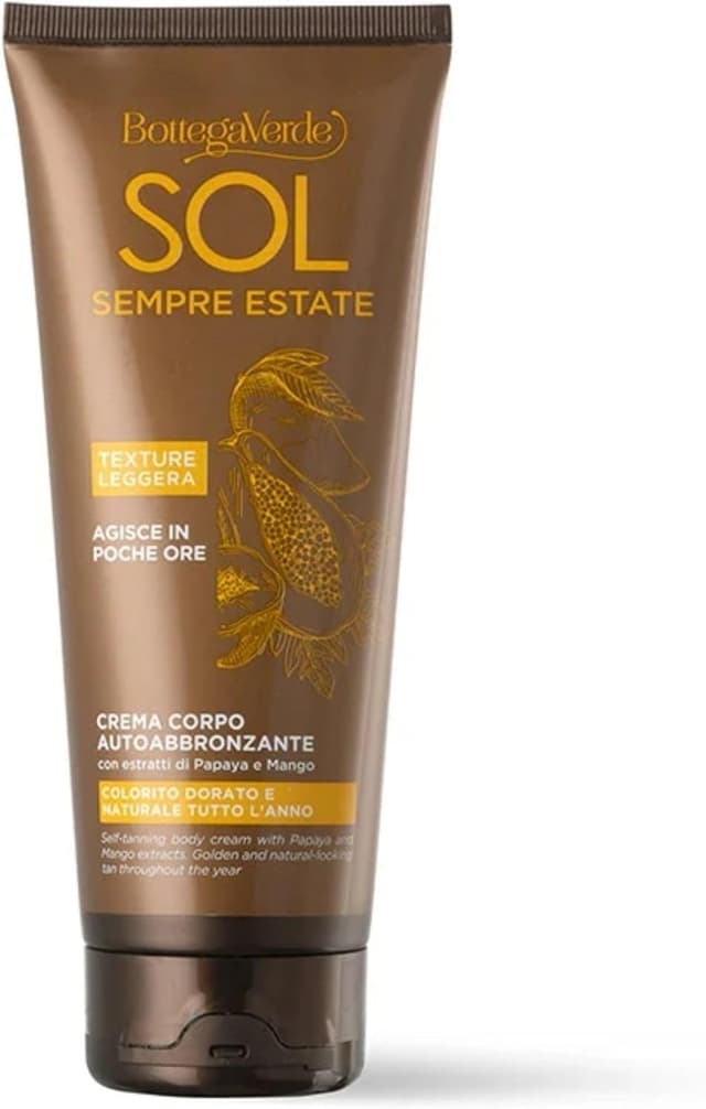 Detalle de Bottega Verde SOL Sempre Estate – Crema autoabbronzante corpo 200 ml con estratti di Papaya e Mango