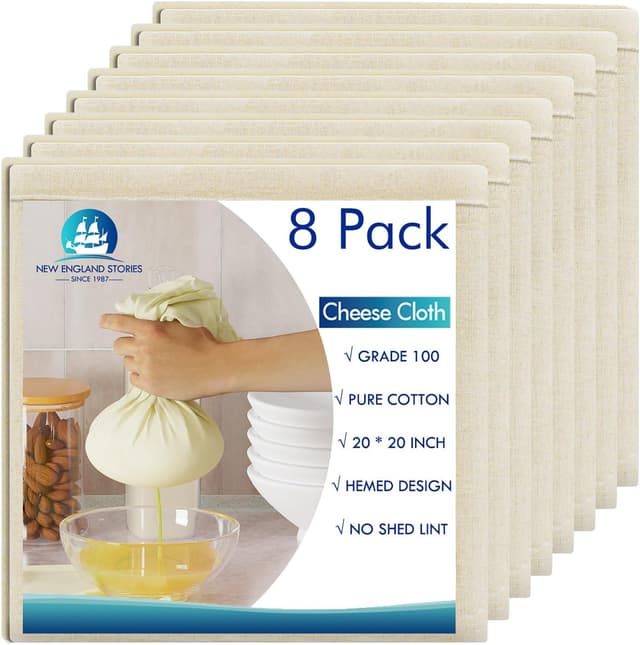 Detalle de Reusable Cheesecloth 20x20 Inch, Grade 100 🧾