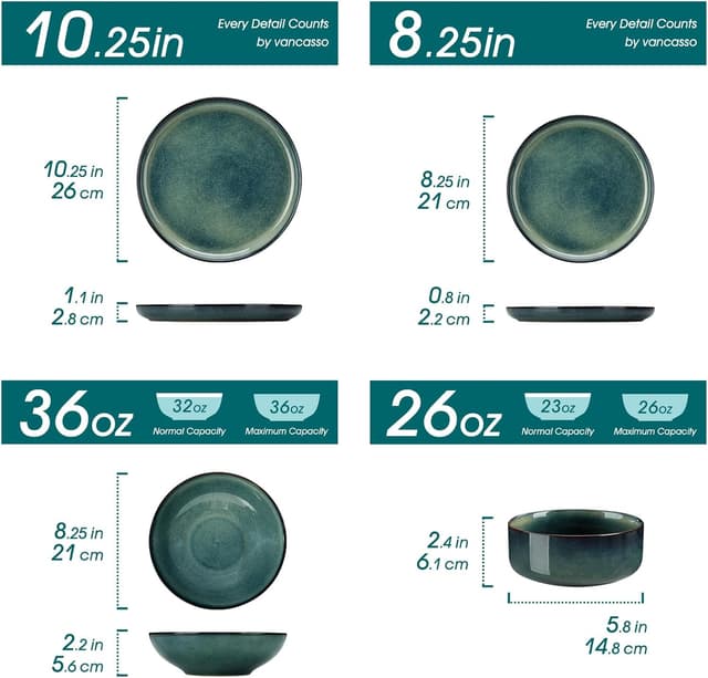 Detalle 2 de vancasso Série STARRY 24 pièces en grès vert