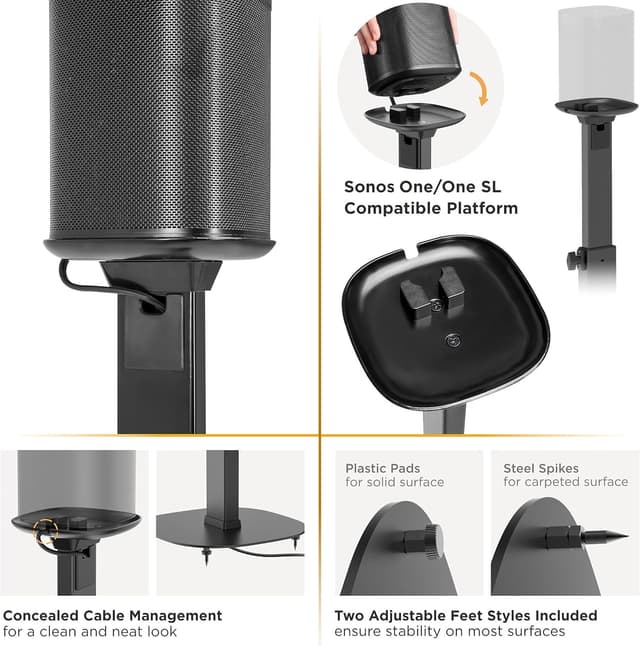 Thumbnail 3 de RICOO LH073 support enceinte 1182 mm