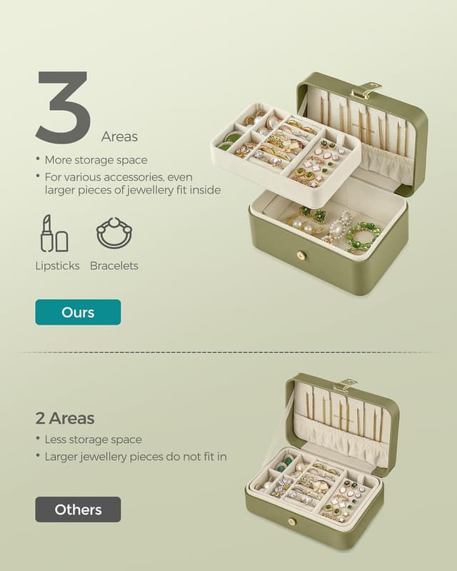 Thumbnail 3 de SONGMICS JBC166C02 11 x 16 x 8 cm jewellery box