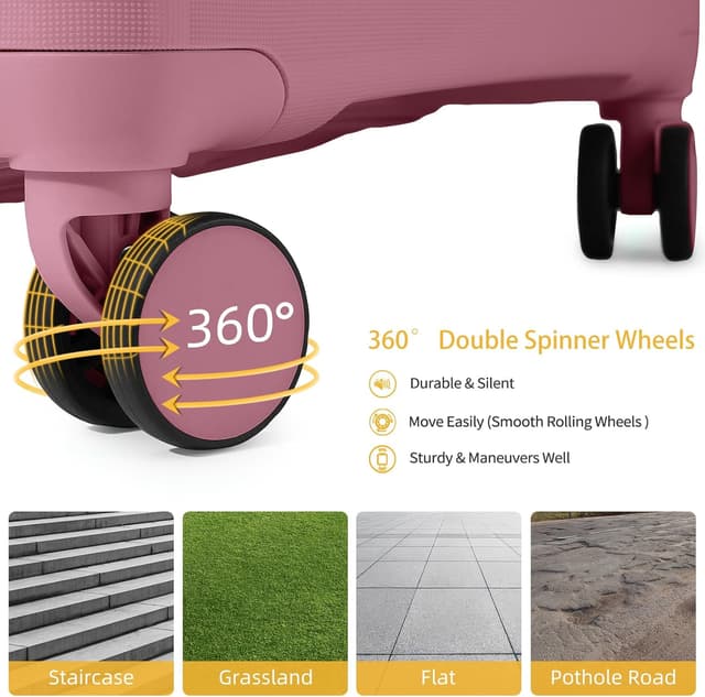 Detalle 2 de LARVENDER Luggage Sets 3 Piece Carry On