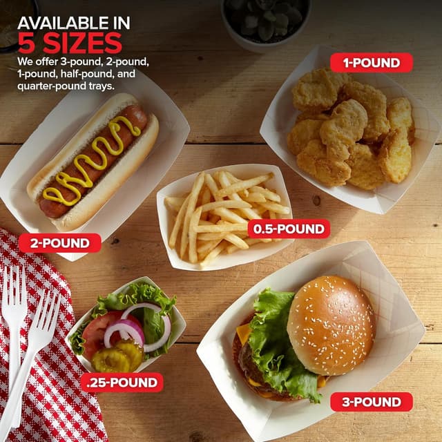 Thumbnail 5 de Mini Tiny Paper Food Boats 250 Pack