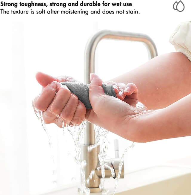 Detalle 1 de ZONJIE Disposable Dish Cloths 2 Rolls Microfibre Multipack (Grey) – wet & dry kitchen cleaning rags