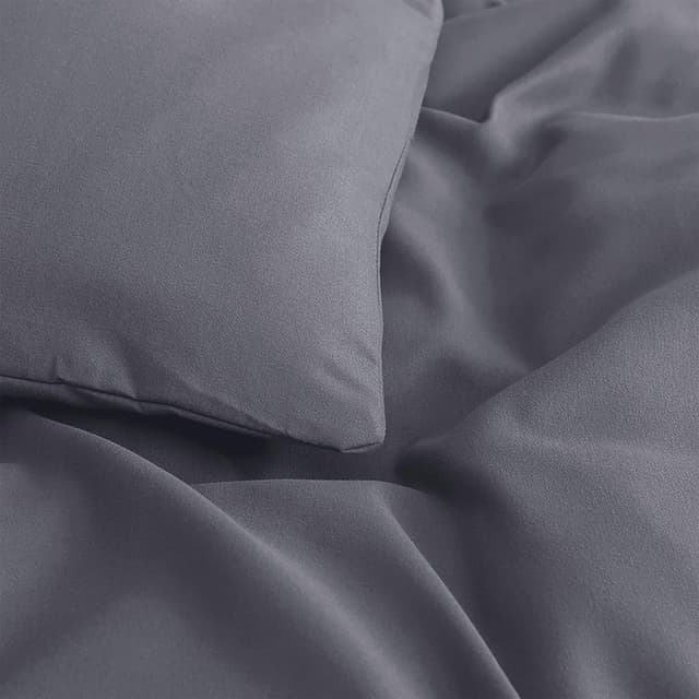 Detalle 1 de MOONLIGHT20015 double duvet cover set in grey with 2 pillowcases