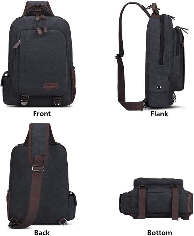 Detalle de S-ZONE D04v863 borsa a tracolla unisex taglia unica in tela con finiture in PU