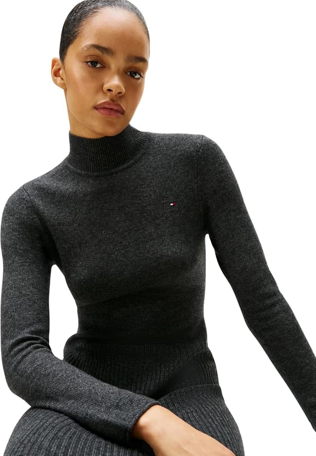 Detalle de Tommy Hilfiger Soft Wool abito maglione midi
