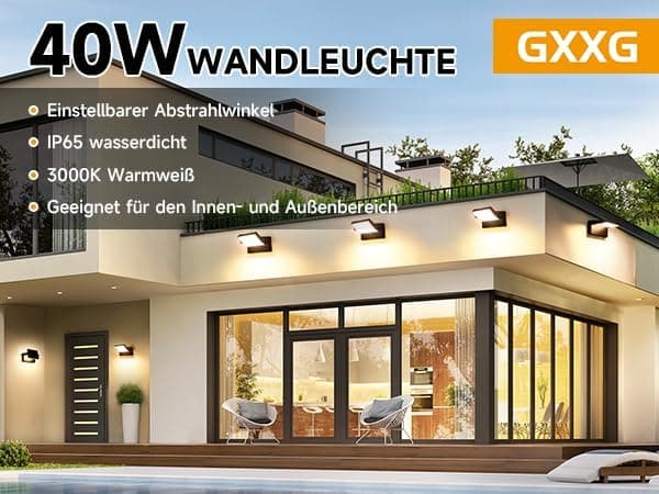 Thumbnail 6 de GXXG Juego de 3 apliques LED 40W IP65 🌟 Cálido Exterior/Interior