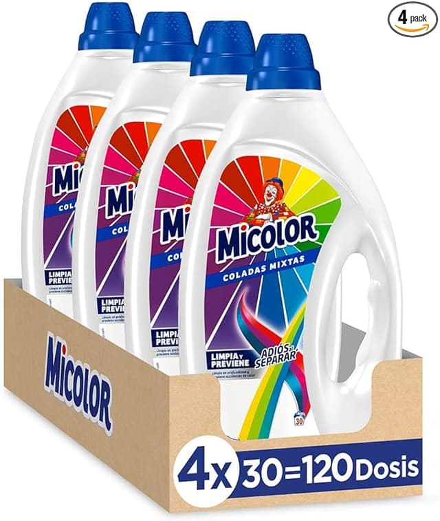 Detalle de Micolor Gel Adiós Al Separar 💧 Pack de 4, 120 Lavados