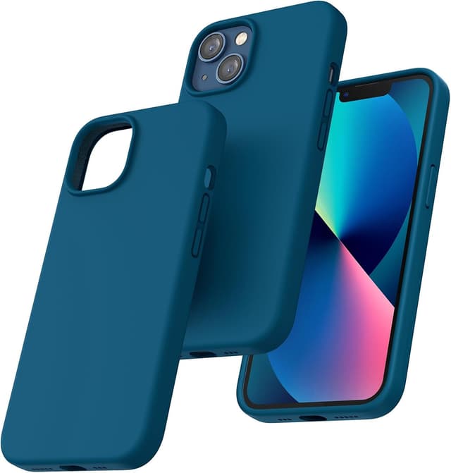 Detalle de TOCOL iPhone 13 silicone case 6.1-inch — midnight blue