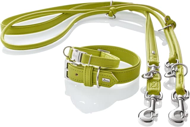 Detalle 2 de HUNTER Hundehalsung Amalfi ALU-Strong (grün) – vegan, stufenlos verstellbar, mit Alu-Strong Verschluss, Made in Germany