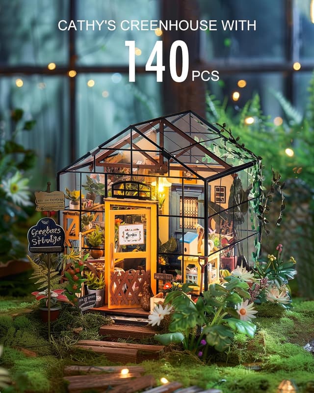 Detalle 2 de Rolife Casey Mini Greenhouse Dollhouse Kit 🏠