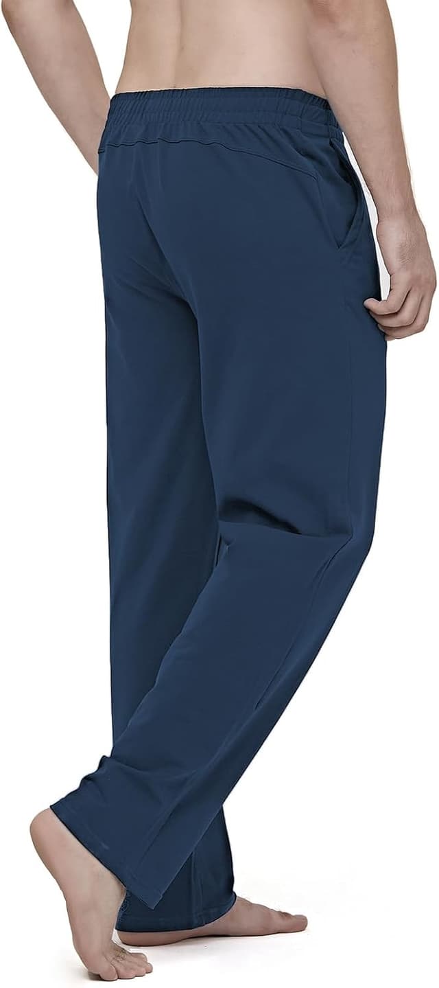 Detalle de HMIYA Herren-Jogginghose aus Baumwolle mit Taschen – Sweathose mit Elastan, atmungsaktiv für Yoga & Zuhause