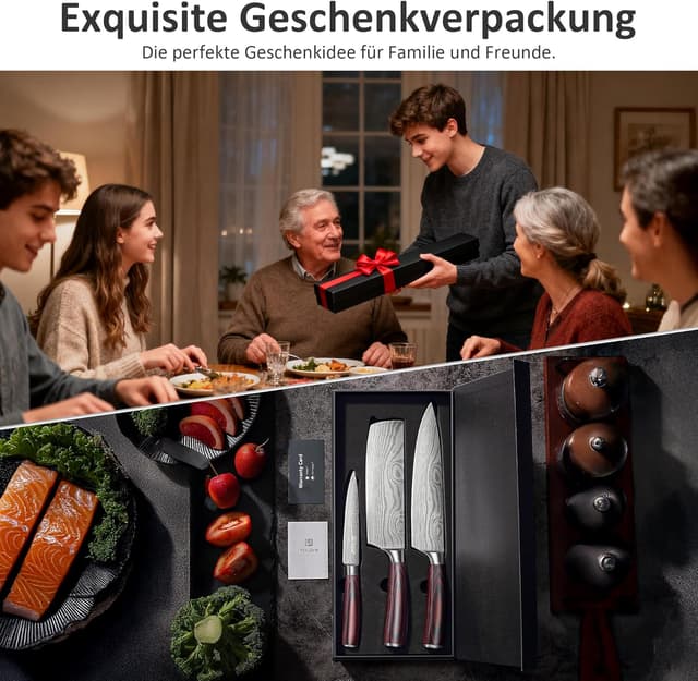 Detalle 2 de PAUDIN set coltelli da cucina 3 pezzi