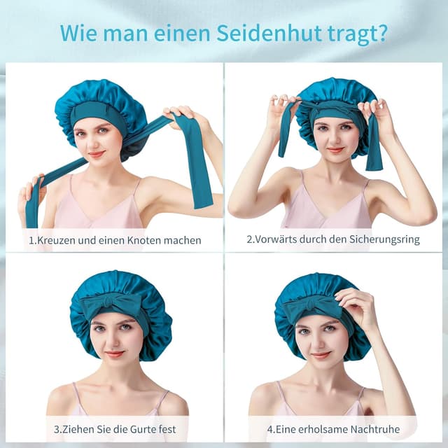 Thumbnail 6 de Silmana Seidenhaube zum Schlafen aus 100 % Maulbeerseide (22 Momme), doppellagig & beidseitig nutzbar