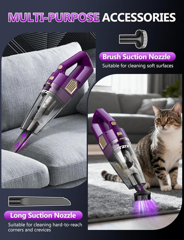 Detalle 1 de ZJZJ Handheld Vacuum 15000PA Powerful Suction