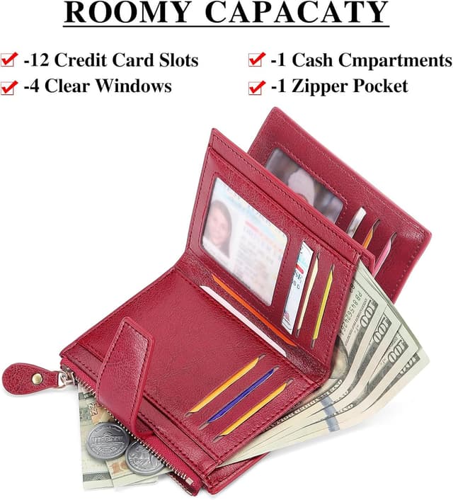 Thumbnail 4 de SENDEFN Women's RFID leather bi-fold wallet 👛