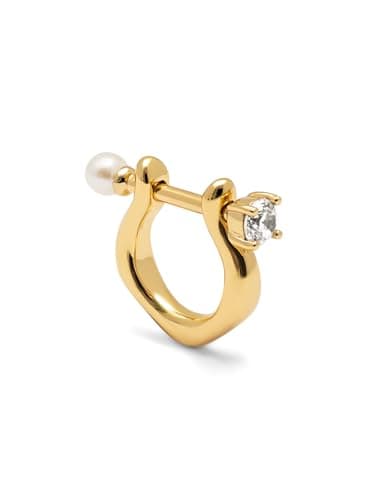 Detalle de SINGULARU Pendiente Suelto Perla y Spark 6,5 mm 💎