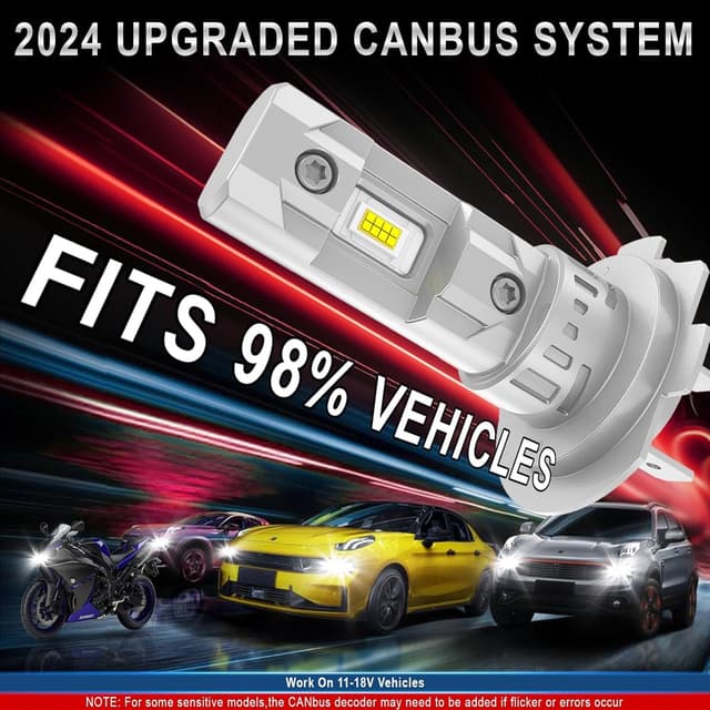 Detalle 1 de Kit conversion LED H7 20000 lm (80 W) 6500 K – 2 ampoules, faisceau réglable à 360°