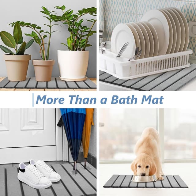 Thumbnail 6 de AWW Foldable Stone Bath Mat (Diatomaceous Earth) — Quick-Drying, Non-Slip, Easy-Clean Grey