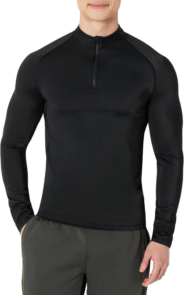 Detalle de Amazon Essentials Homme Maillot Rashguard manches longues à fermeture 1/4