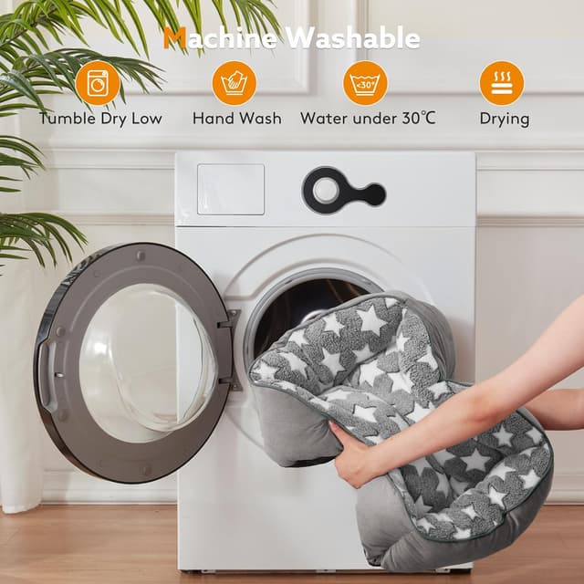 Detalle de MIXJOY Dog Bed Medium (63 x 53 x 21 cm) – Washable cosy pet bed with anti-slip base