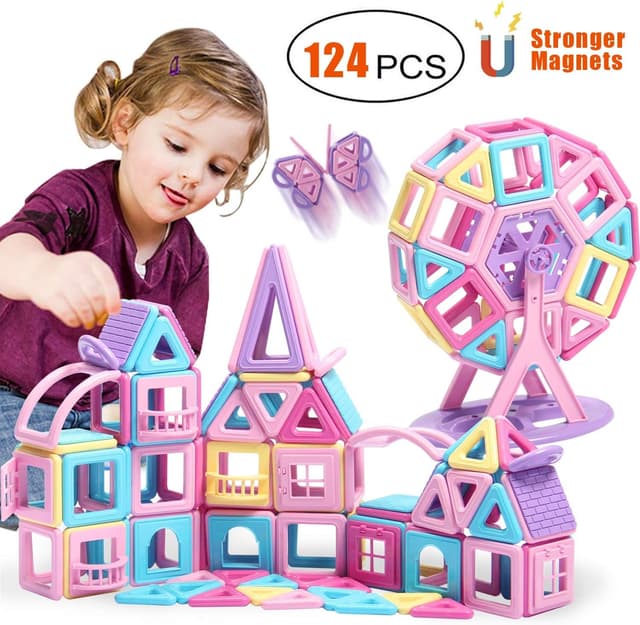 Imagen de ATCRINICT 124-Piece Magnetic Tiles STEM set 🧩 en OfertitasTOP