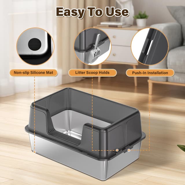 Thumbnail 4 de Lettiera acciaio inox 60x40x30 per gatti 🐱