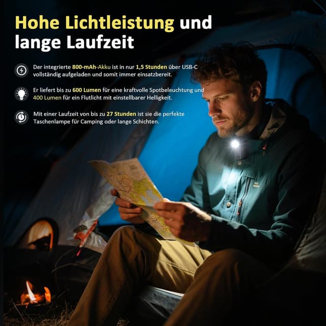 Thumbnail 5 de FINIBO Mini LED Taschenlampe 400 LM