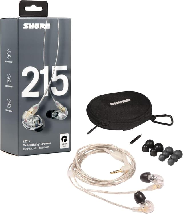 Detalle de Shure SE215 Pro Wired Earbuds with Sound Isolating Fit and Deep Bass