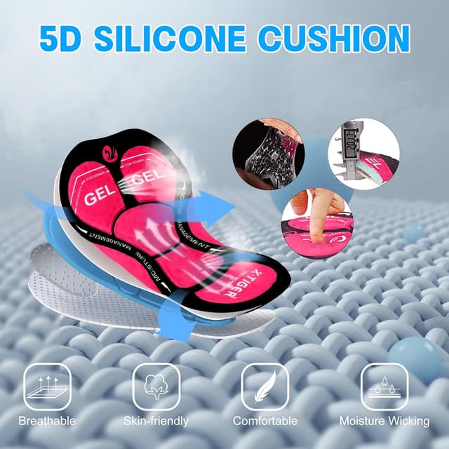 Detalle 2 de X-TIGER pantaloncini da ciclismo donna con imbottitura 5D Gel e 3 tasche