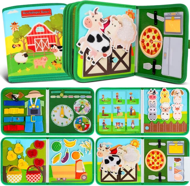 Imagen de Quanquer Montessori Busy Board für Kleinkinder 1–4 Jahre 📘 en OfertitasTOP