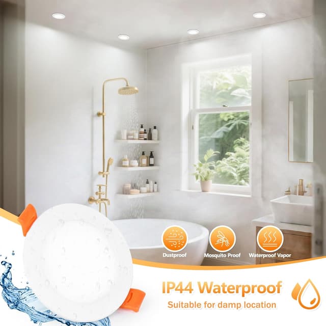 Thumbnail 6 de YindaLux LED-Einbaustrahler 230 V dimmbar 5 W (3CCT, 6er-Set) – ultraflach, IP44 für Bad