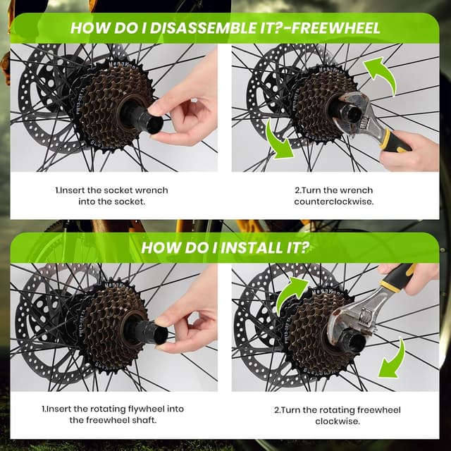 Detalle de Fengzio Estrattore Ruota Libera 2 in 1 per cassette e ruote libere a 12 denti