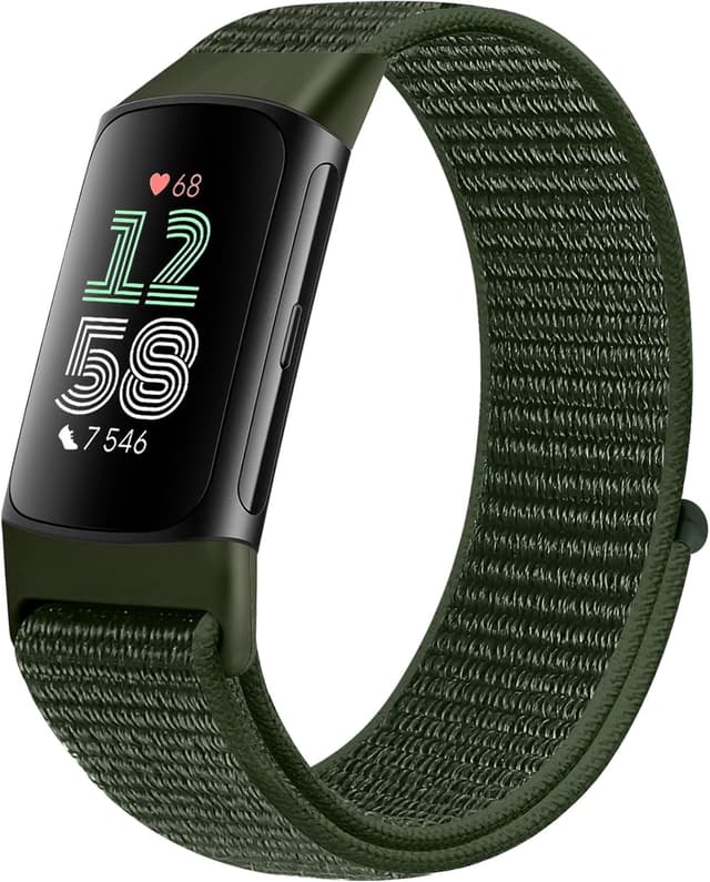 Detalle de Runostrich Sport Loop Nylon Watch Straps for Fitbit Charge 6 / Charge 5 (adjustable velcro loop)