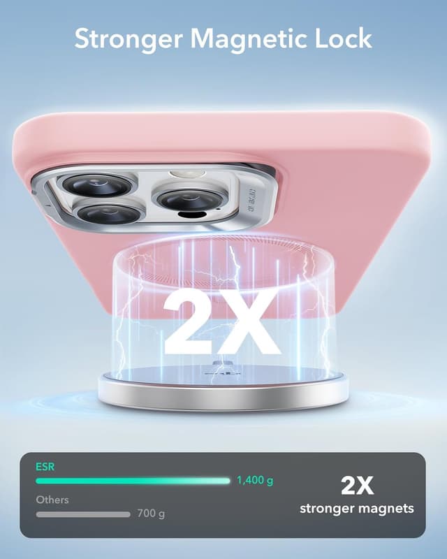 Thumbnail 6 de ESR Cloud Series Silicone Case with Stand for iPhone 16 Pro (MagSafe) in Pink