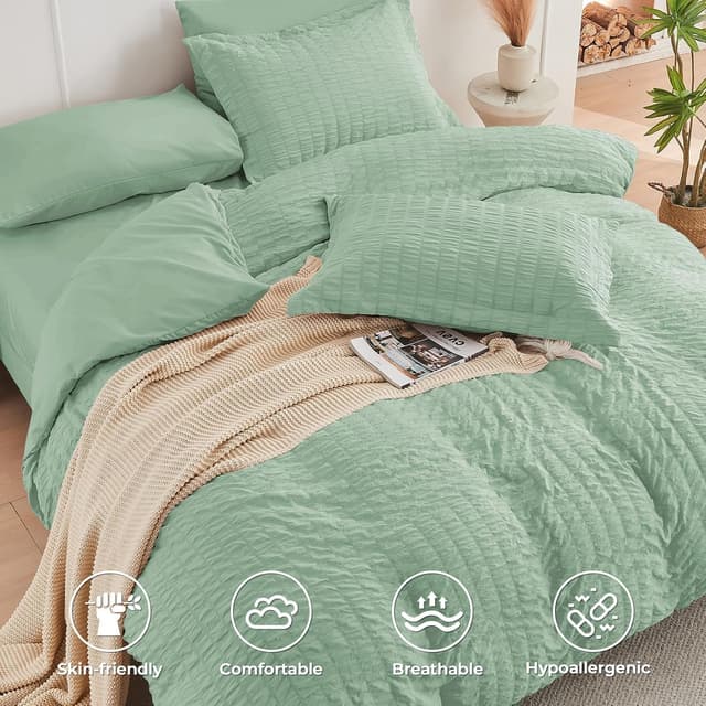 Thumbnail 2 de HYMOKEGE Queen Comforter Set 7-Piece Sage Green