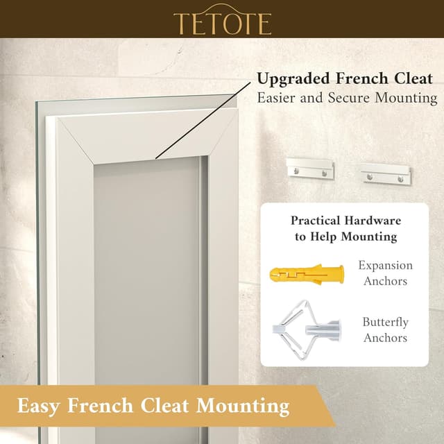 Thumbnail 5 de TETOTE 24 x 30 LED Bathroom Mirror 9500 lux