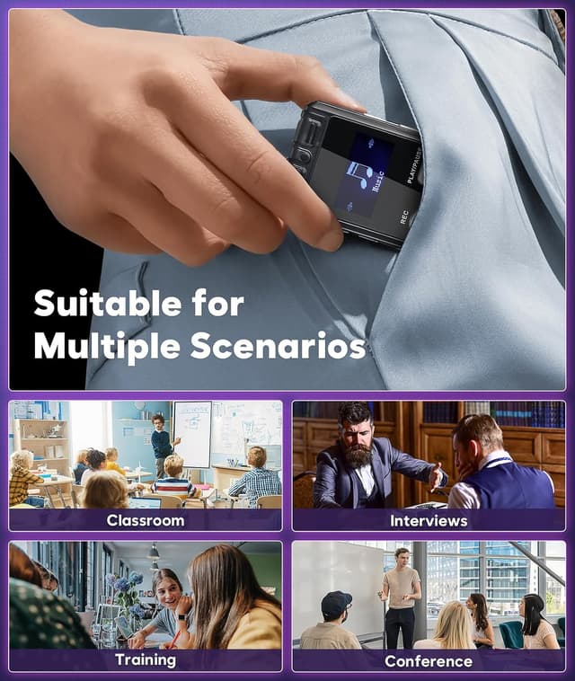 Thumbnail 4 de ZIPCIDE 64GB Digital Voice Recorder 4800h 🎙