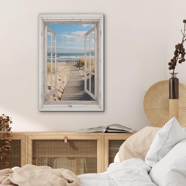 Detalle 2 de MuchoWow décoration murale en feutre 50x70 cm (Océan / Côte) — panneau mural décoratif et acoustique