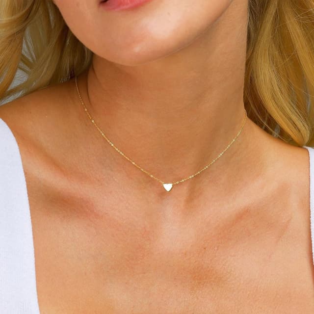 Detalle de HANLI Damen-Halskette vergoldet mit 14K und Cubic-Zirkonia – zartes Stern-Design, wasserfest und hautfreundlich